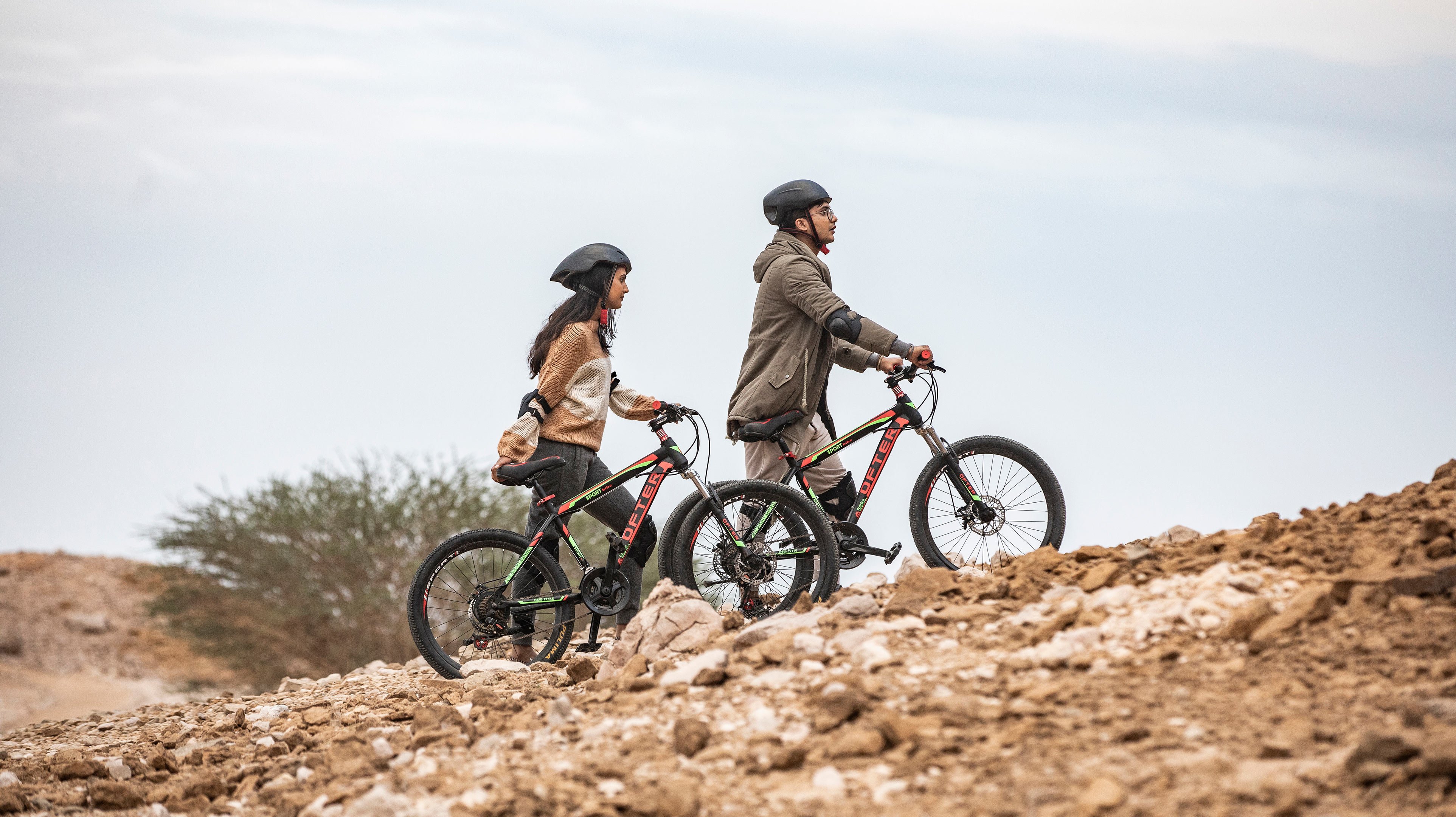 Cycling on Jebel Hafit Mountain in Al Ain in Abu Dhabi