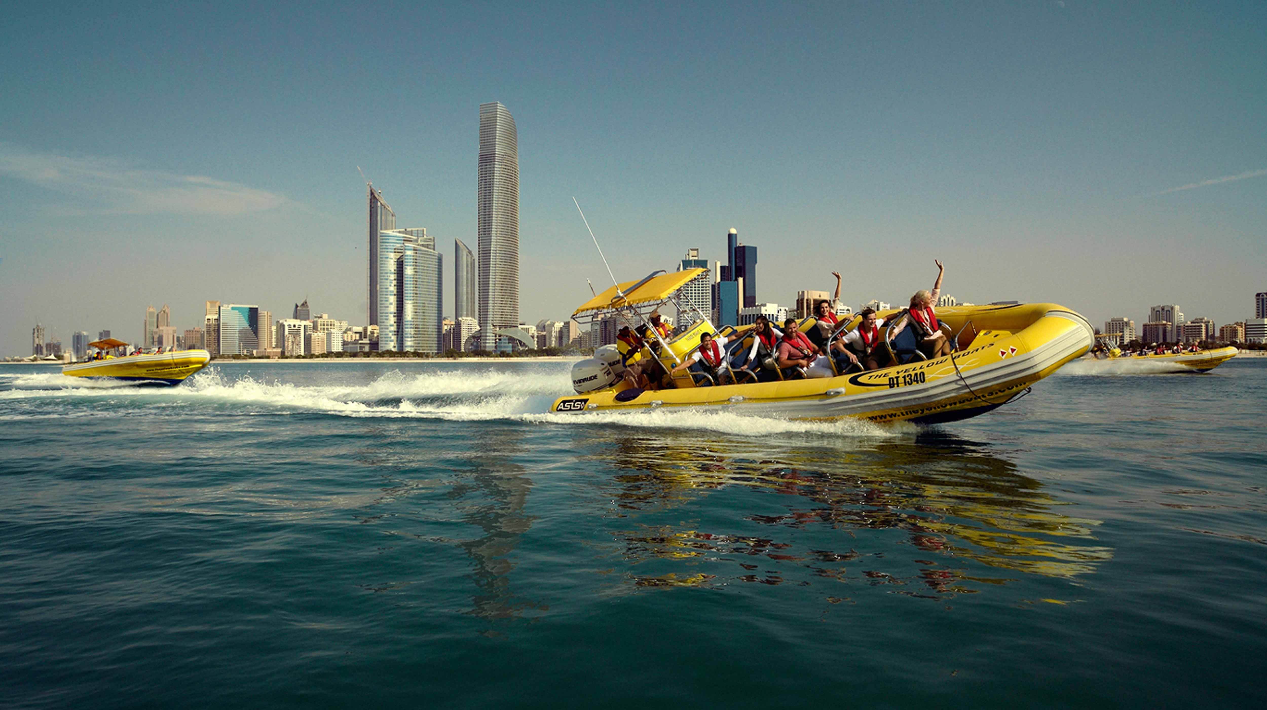 Tourists on a trip organized by Yellow Boats