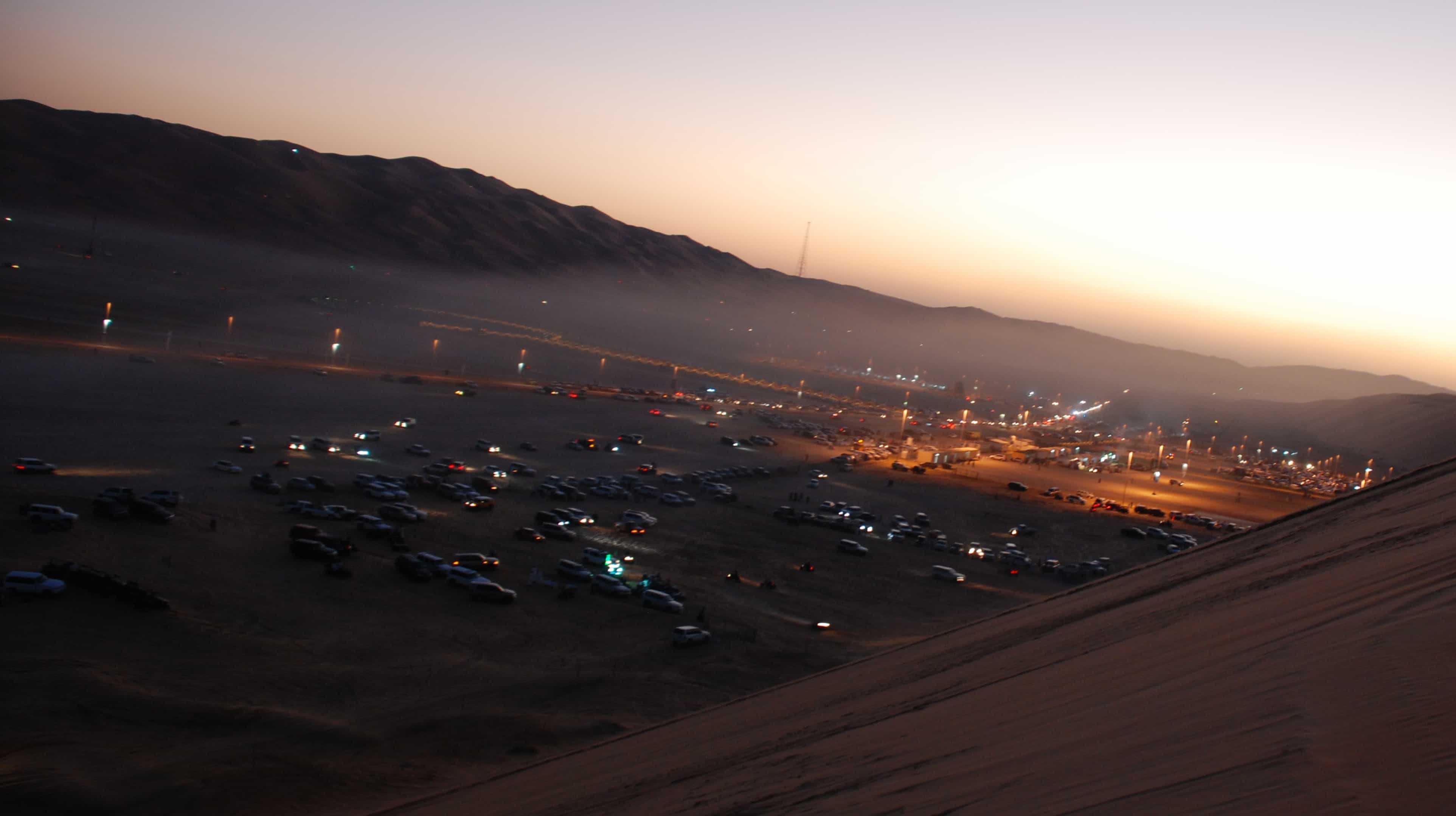 Car park at a festival in the Empty Quarter