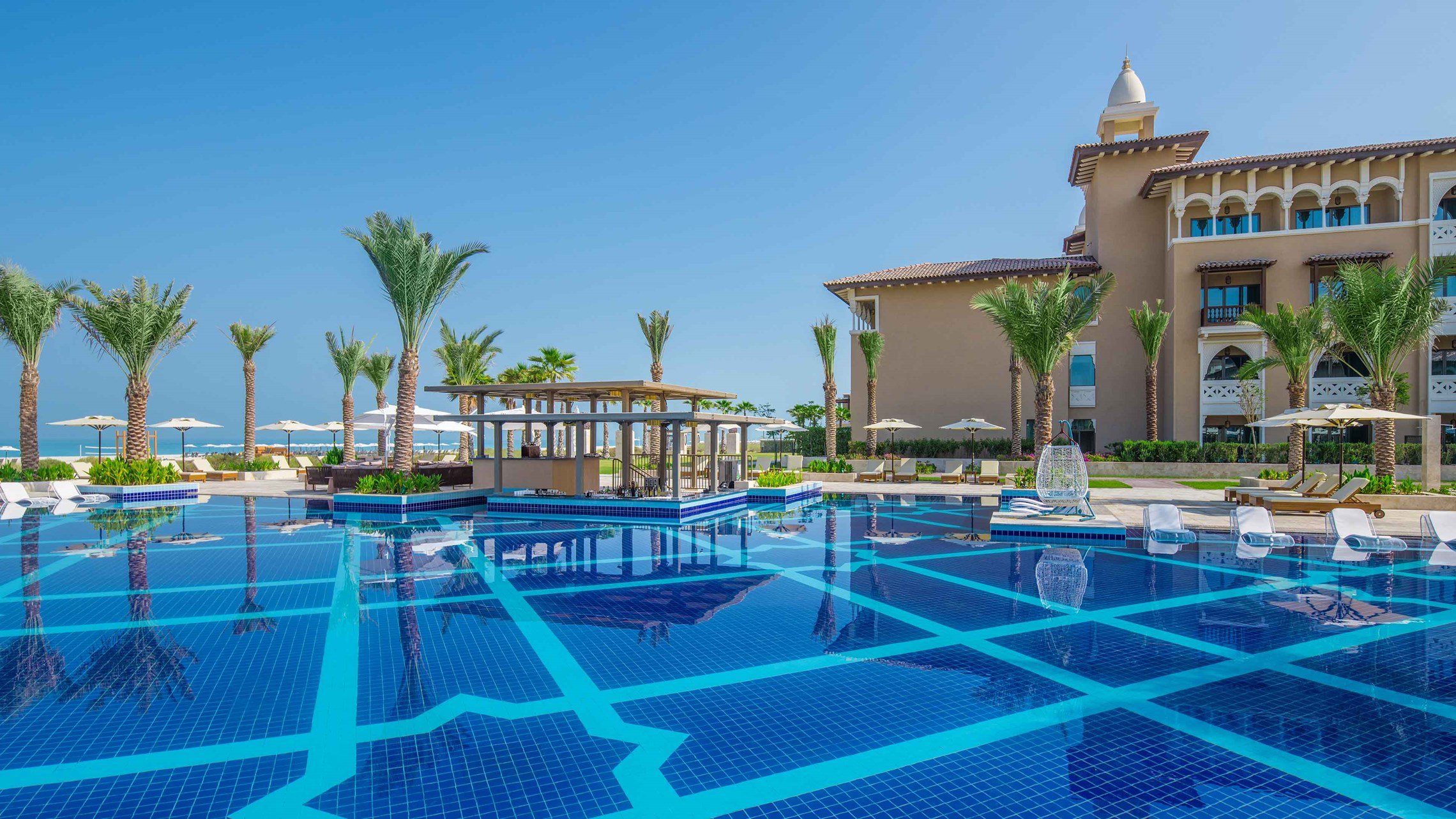 Beautiful swimming pools at Saadiyat Beach Club