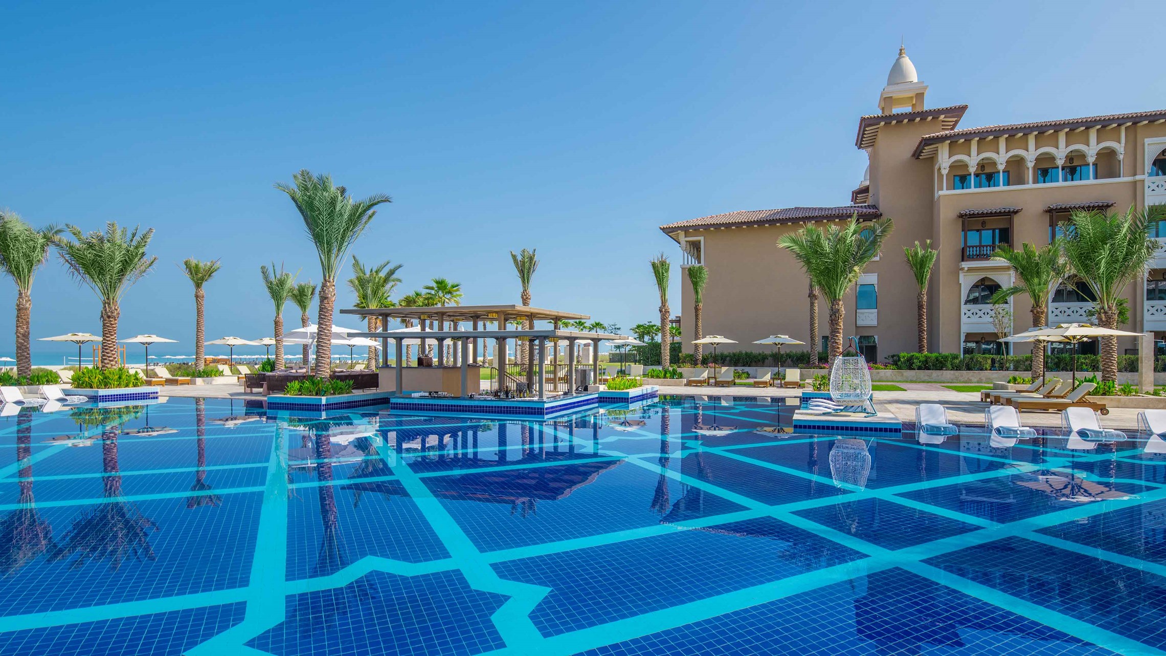 Beautiful swimming pools at Saadiyat Beach Club